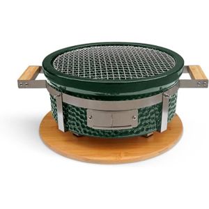 BARBECUE Bbq Kamado Hibachi-Round Smoker Barbecue Vert-Compact, Polyvalent, Peut Fumer, Griller Et Cuire, Système De Ventilation.[n728]
