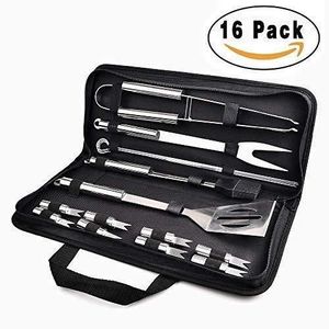 USTENSILE ChangM Outil pour Barbecue 16pcs Ustensiles Barbecue Piquenique Portable Accessoires Barbecue en Inoxydable