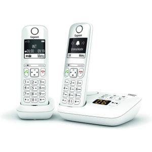 Téléphone fixe Duo Téléphone fixe sans fil avec répondeur, 2 comb