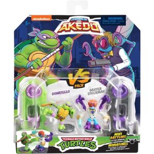 FIGURINE - PERSONNAGE Coffret de figurines Donatello vs Baxter Stockman - Akedo - Moose Toys - Tortues Ninja - Multicolore - Mixte