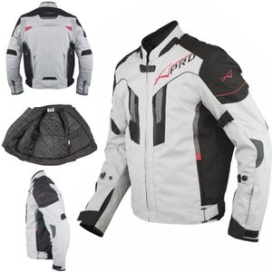 BLOUSON - VESTE Textile Blouson Moto Protections CE Respirant Réfléchissant Gris 3X