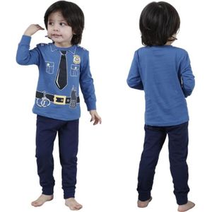 PYJAMA MINTGREEN Pyjama Garçon Enfant Police Manche longue Coton Bleu