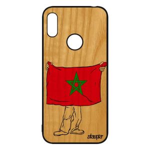 COQUE - BUMPER Coque en bois veritable drapeau maroc marocain Hua
