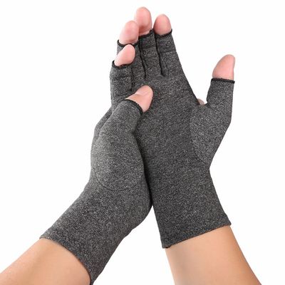 Gants De Yoga Antidérapants Tinkber – Paire Sans Doigts, Coton, Gris, Pour Pilates Et équitation
