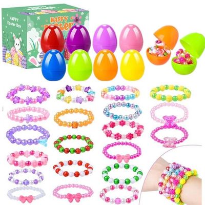 JOYIN Lot de 24 œufs de Pâques pré-remplis avec animaux marins, mini jouets en peluche en forme de créatures marines, porte-clés pour enfants, panier de chasse, cadeau de fête