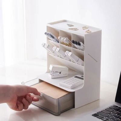 Acheter Organisateur à 3 Tiroirs Boîte De Rangement En Plastique Blanc Pour Bureau Bijoux Cosmétiques Portable Empilable Polyvalent
