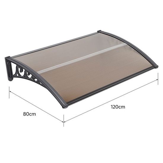 Auvent De Porte Blanc - 80x240 Cm - Toit En Feuille De PC Creuse 5 Mm - Cadre Aluminium - Protection Contre Pluie, Soleil, Neige - Pour Porche, Fenêtre, Terrasse