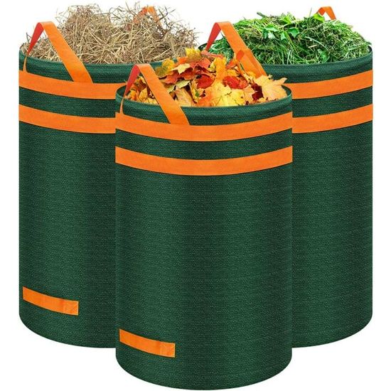 Sac Jardinage Déchets 60L - Sacs Déchets Verts Autoportants Avec Poignées, Étanché, Pliable Et Réutilisable 45x38cm