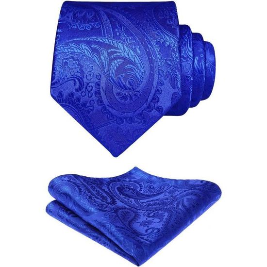 Cravatta Uomo Extra Lunga 160 Cm, Set 3 Pezzi, Fantasia Paisley Floreale Rigata, Per Matrimonio E Cerimonie, Hi Tie - Foto 5