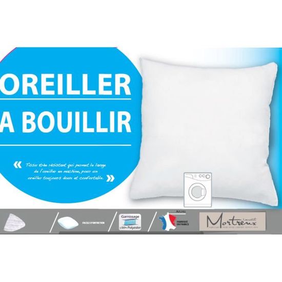 Polyester Blanc laurentmortreux Lot de 2 oreillers 60x60