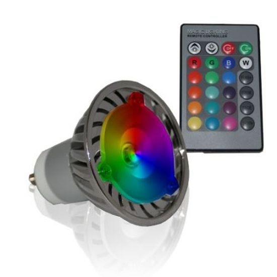 Ampoule LED GU10 RGB 3W + Cdiscount Maison