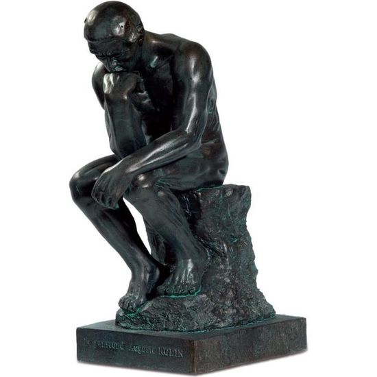 Statuette Le Penseur de Rodin coloris bronze - 20 cm:  Cuisine & Maison