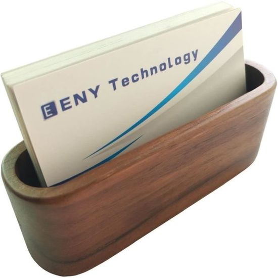 Lot De 2 Porte-cartes De Visite En Bois De Qualité Supérieure – Organiseur De Bureau élégant Pour Bureau, Finition Naturelle, Présentoir De Table Avec Design Créatif, Porte-cartes Professionnels Pour