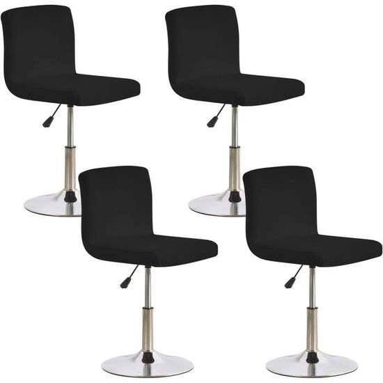 DHAEY Housse De Tabouret De Bar Avec Dossier Extensible Housse Chaise Haute Pivotante De Cuisine Couverture Protecteur De Chaise De Salle à Manger Lot De 4 Blanc