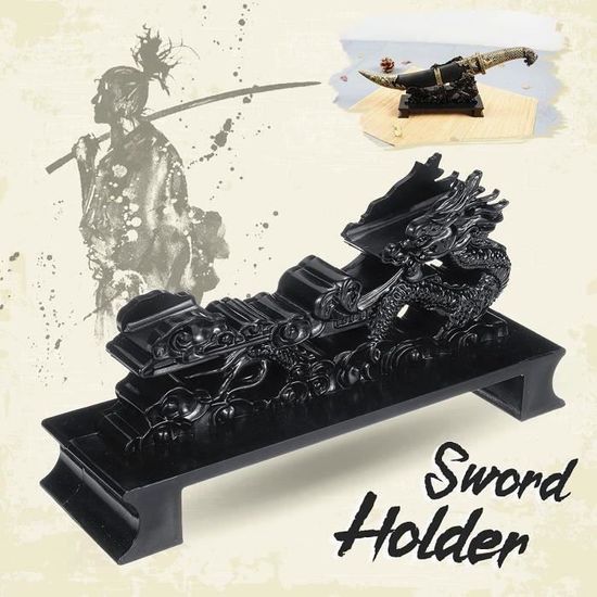 Support En Bois Pour épée Samouraï – Présentoir Katana, Wakizashi, Dimensions 39,5x18x10 Cm