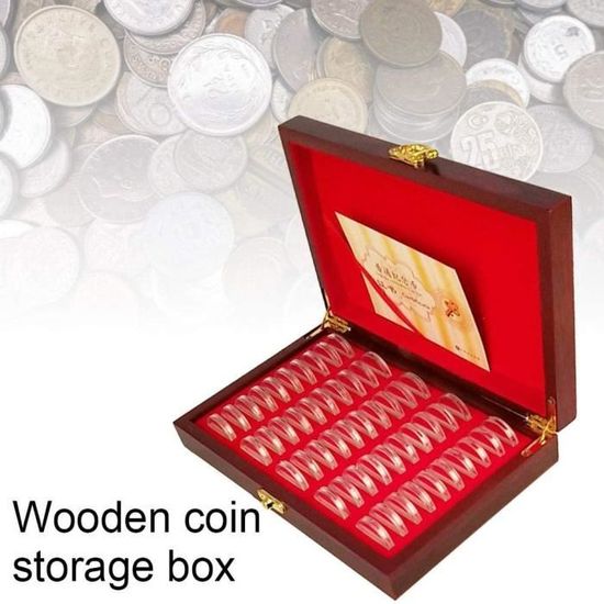 50pcs - Boîte de rangement pour pièces de monnaie, boîte de rangement pour  pièces de Collection avec coussine