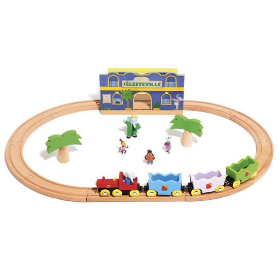 Train En Bois Babar – Zavico – Années 90 – Jouet Vintage