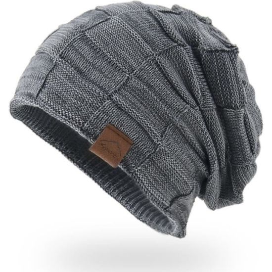 Bonnet Homme Buck Mason En Laine Et Cachemire Gris Côtelé - Taille Unique (très Bon état)