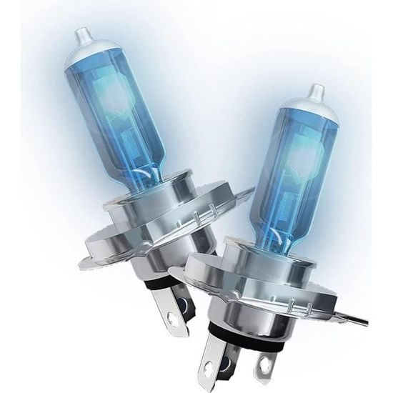 Pack 2 Ampoules H1 100W Blanc Xenon - Phare Voiture Moto 12V - Lumière Intense 5000K
