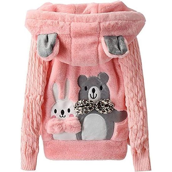 Manteau MISSMAO à Capuche Chaud Épais En Polaire Hiver Vin Rouge