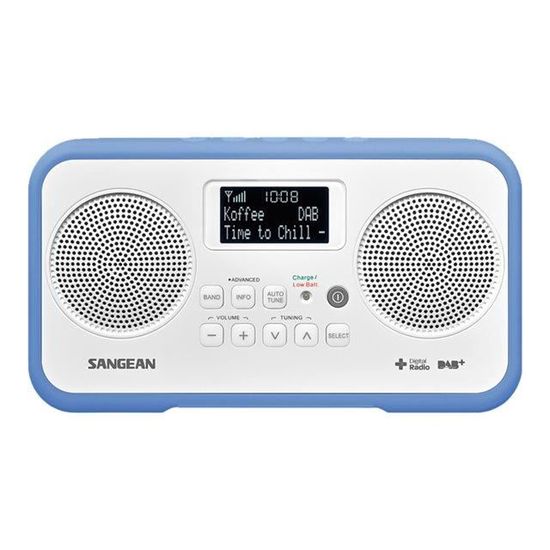 Radio numérique portable SANGEAN DPR-77 DAB+ Rouge - Rechargeable - 10 présélections - Tuner DAB+ et FM - RDS