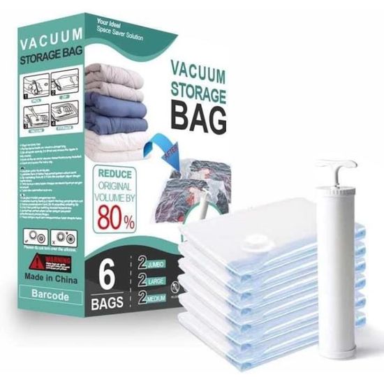 6 Sacs De Rangement Transparents 40x30x10 Cm - Fermeture éclair - Pour Vêtements Et Linge De Maison