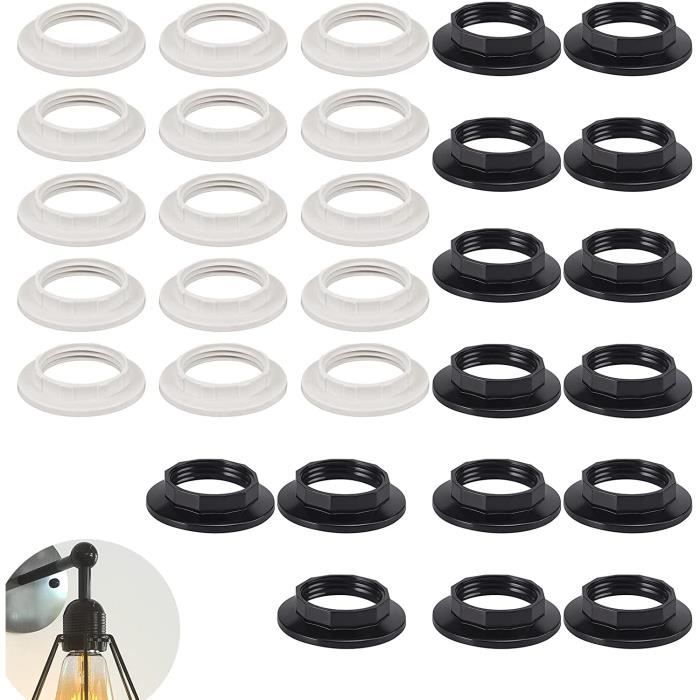 Lot de 30 anneaux de fixation pour ampoule à vis NF E14 en plastique -  Cdiscount Maison