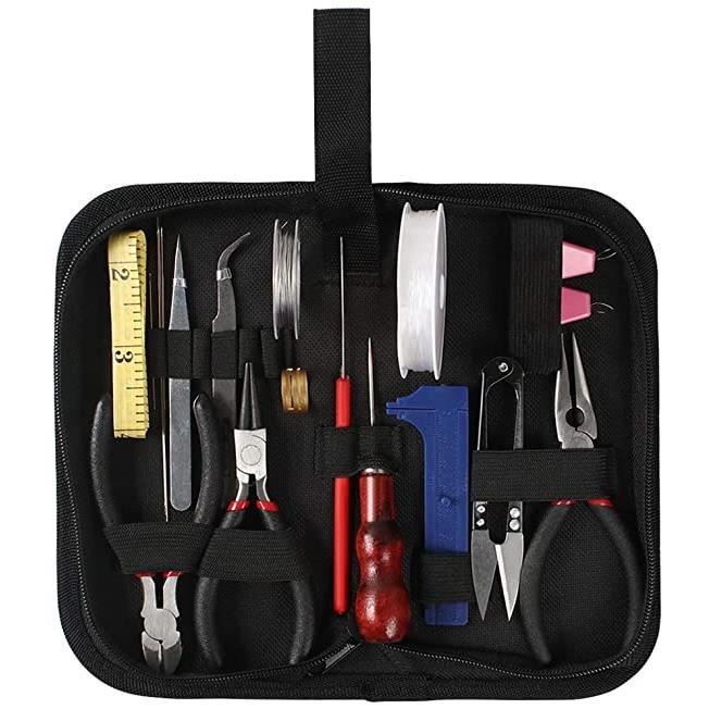 AIPAIDE 22pcs Trousse à Outils pour Fabrication De Bijoux,Comprenant des Pinces, Un Cutter, des Ciseaux