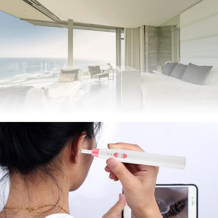 Caméra d'inspection des oreilles endoscope nettoyage oreilles WiFi 1 million pixels WiFi (Bleu)-TIM