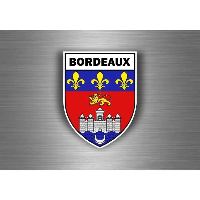 Autocollant sticker blason ville drapeau bordeaux