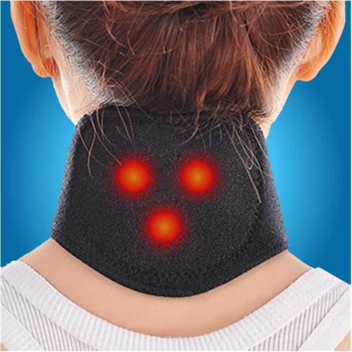 Coussin de Cou de thérapie magnétique thermostat magnétique thermique auto-chauffant pour soulager la douleur cervicale, etc., Noir