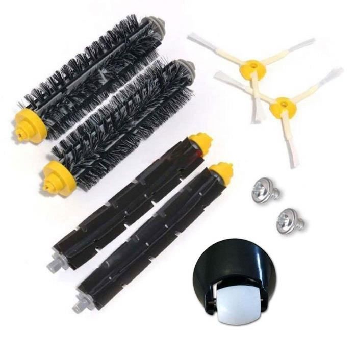 Ensemble de roulette de roue avant et kit de brosse pour iRobot Roomba 500 600 Série 700 529 550 595 620 625 630 650 660 760 770 780