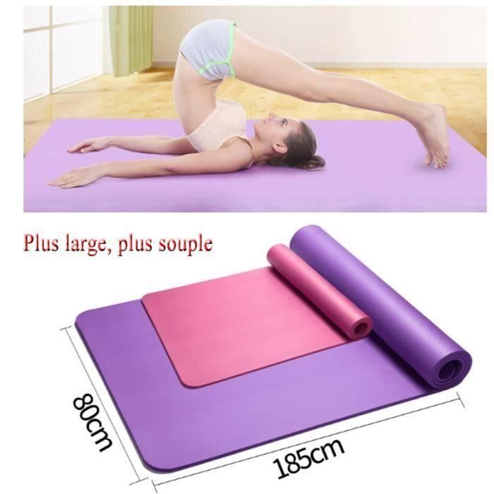 185*80cm Tapis de yoga Large Tapis de Sol Gym Soupe pour Fitness ou Enfant Portable