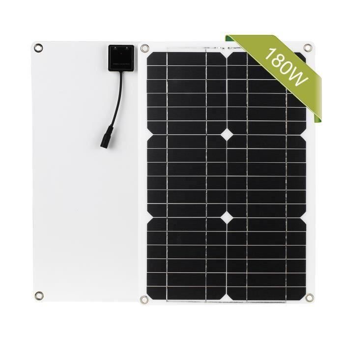 Kit panneau solaire 180W 12V Module port double hors réseau monocristallin avec kits de câbles de connexion SAE