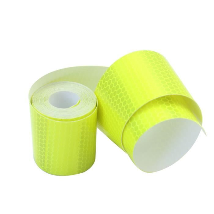 Rouleau Ruban Réfléchissante Visibilité Jaune Résiste à L'eau 50mmX3m Strip