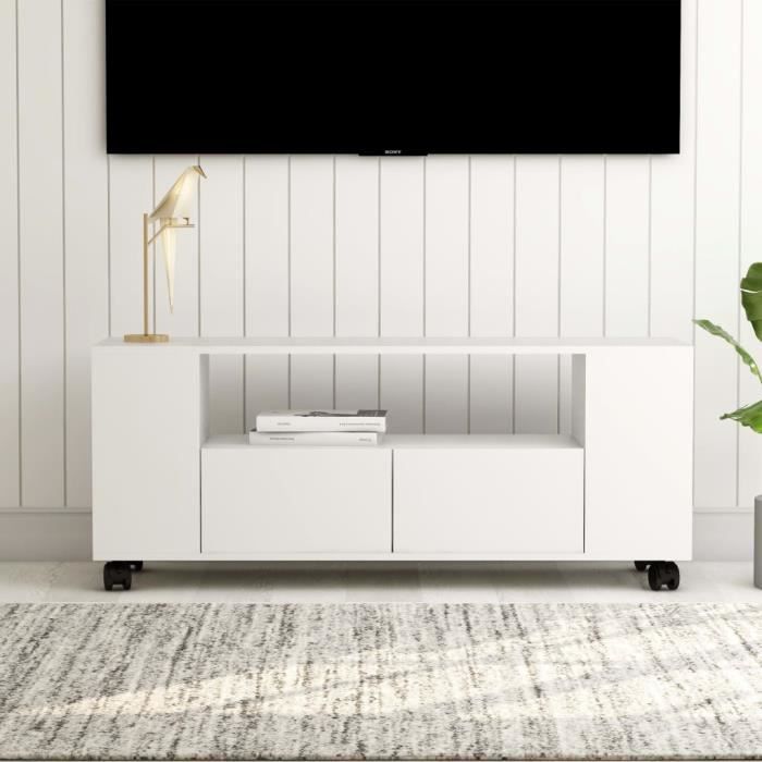 Petit Prix Meuble TV Blanc 120 x 35 x 43 cm Aggloméré®HVUTIQ®