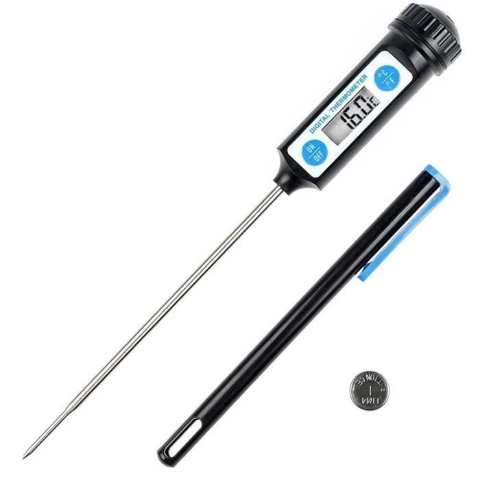 GORIFEI® Thermomètre de Cuisson,Thermomètres de Cuisine Thermomètre Numérique Digital avec Sonde Longue et LCD Ecran