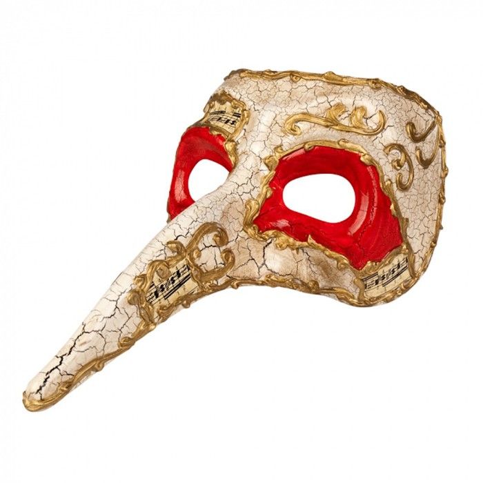 MASQUE VENISE AVEC NEZ ALLONGÉ COLORÉ Multicolore