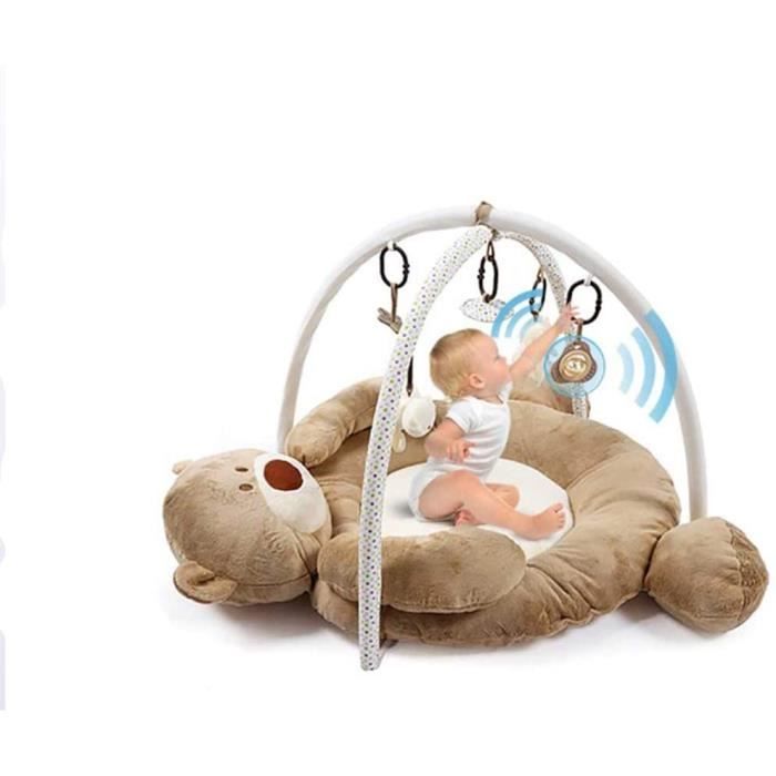 PUDDINGT Tapis D'éveil Bébé Musical, Dès La Naissance, Ours Polaire Baby Gym Jeu De Cerveau avec Plus De 5 Jouets Et Activités,176