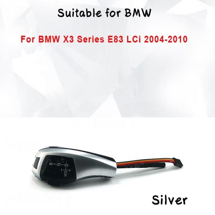 Pièces Auto,Pommeau de levier de vitesse pour BMW série 1 3 5 6, LED, E90 E60 E46 85 E86 E39 E53 E92 E87 E93 E83 - Type E83 Silver