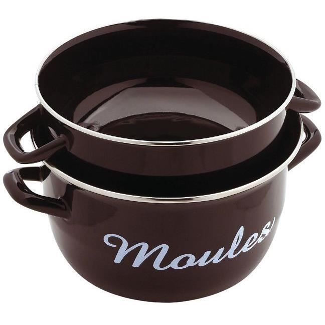 Marmite à moules en émail D: 24 cm - noir