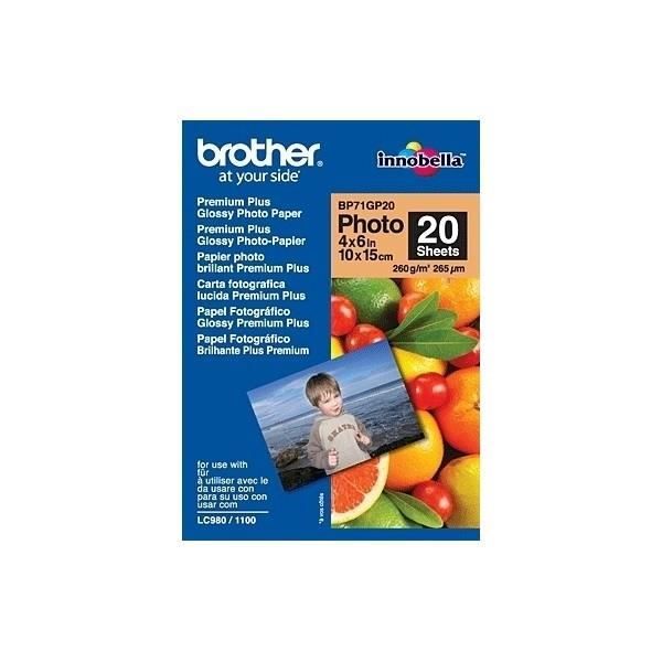 BROTHER Papier photo brillant - 10x15 - 20 feuilles