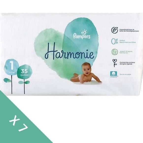 PAMPERS Couches Harmonie pack 1 mois Taille 1 - Soit 245 couches