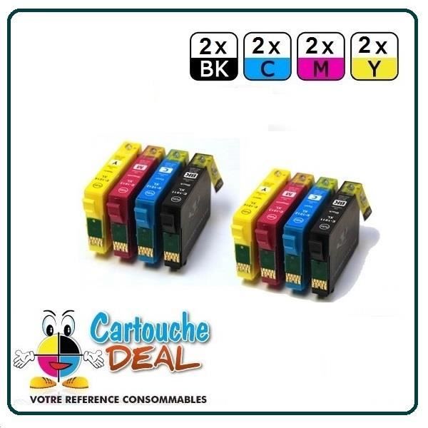 x8 Epson Expression Home XP30 XP302 XP305 XP312 XP315 XP322 XP325 Pack cartouche compatible