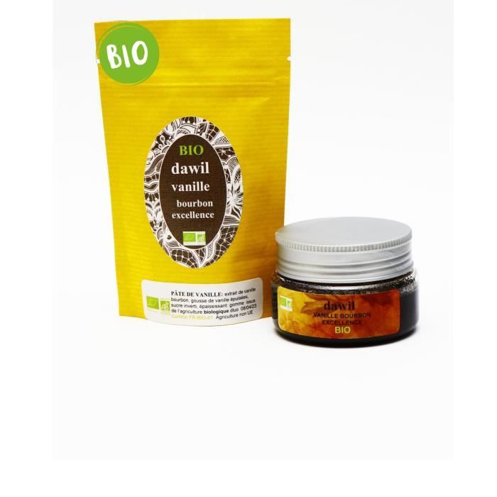 Pâte de vanille DAWIL 50g de gousse de vanille BIO pure de Madagascar Gourmet