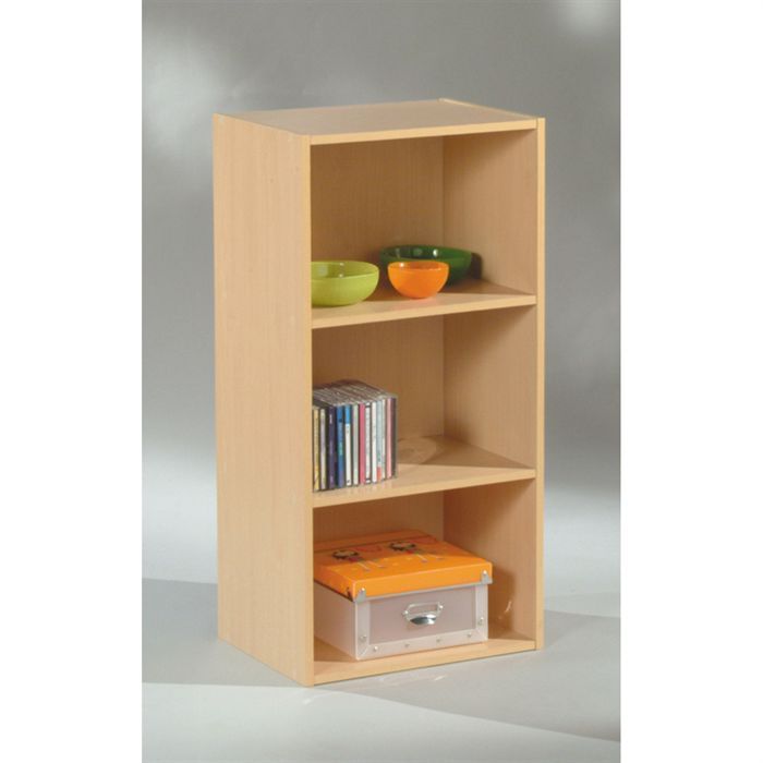 Meuble de rangement 3 cases + 2 étagères wengé