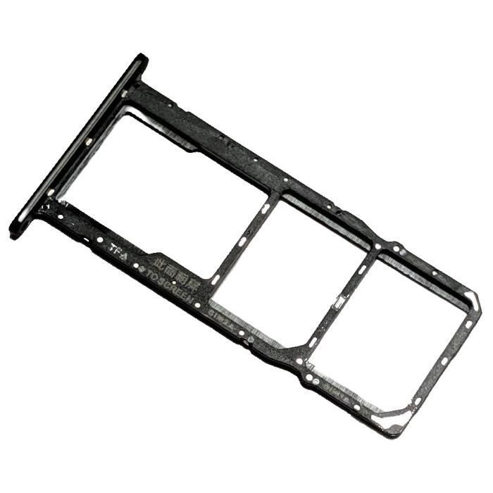 Tiroir Carte Dual SIM et Support Micro-SD pour Huawei Y5 2019, Piece de Remplacement Original, Minuit Noir