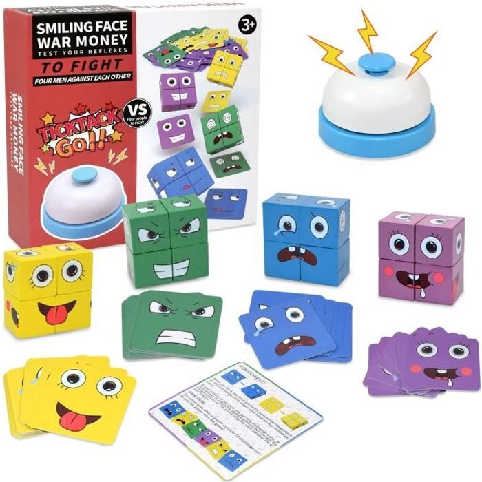 MARAYAN Jeu Rubik's Cube Construction Emoji,Puzzle bois, smart games, Jeux Montessori 2 3 4 5 6 Ans,Cadeau Fille garçon,jouet enfant