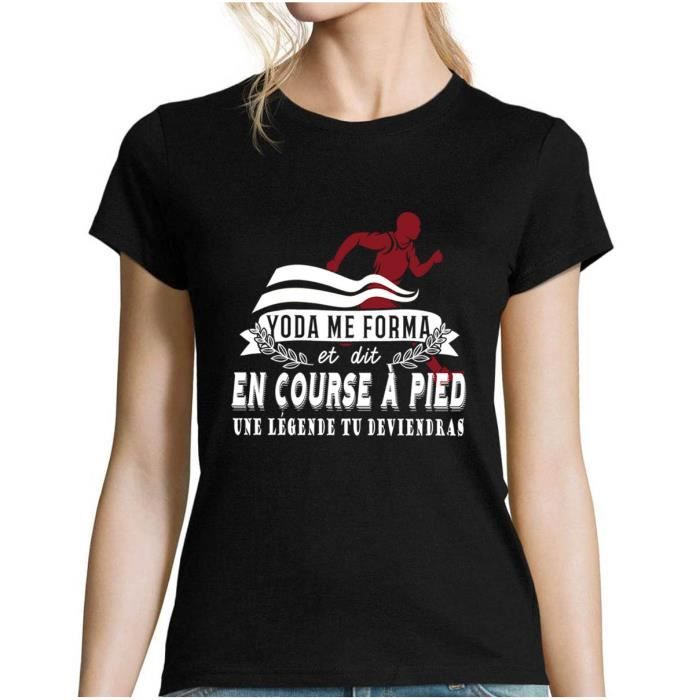 Course à Pied - Running - Légende Yoda - Tshirt Femme Collection Sport Humour Geek pour Tous Les Sportifs Passionnés