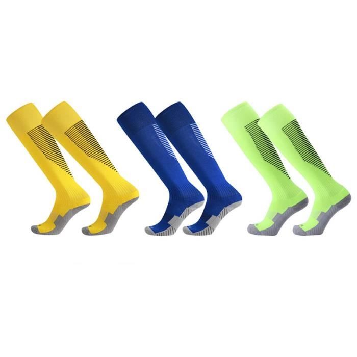 3 Paires Chaussettes de Football Enfant Chaussettes de Sport Protection Respirantes Antidérapant